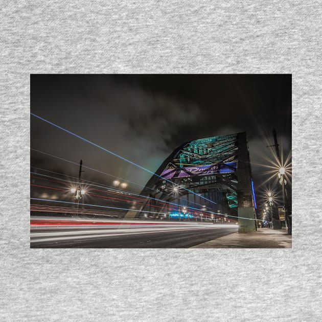 Tyne Bridge at night watching the traffic go by by tynesidephotos